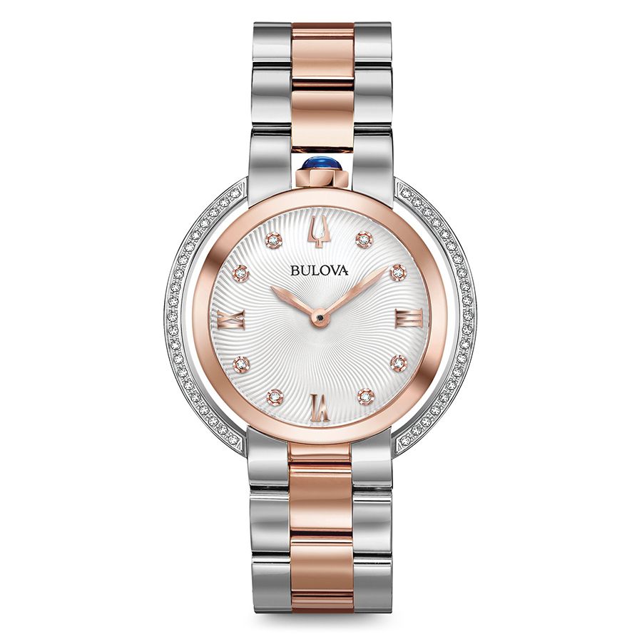 Bulova Rubaiyat Orologio da Donna Acciaio Inossidabile Bicolore con Diamanti 98R247