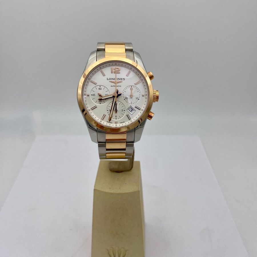 Longines Conquest Classic Cronografo Automatico Acciaio e Oro Rosa