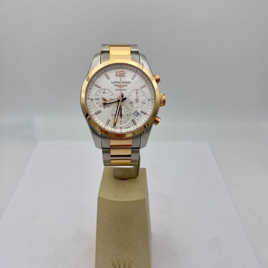 Longines Conquest Classic Cronografo Automatico Acciaio e Oro Rosa