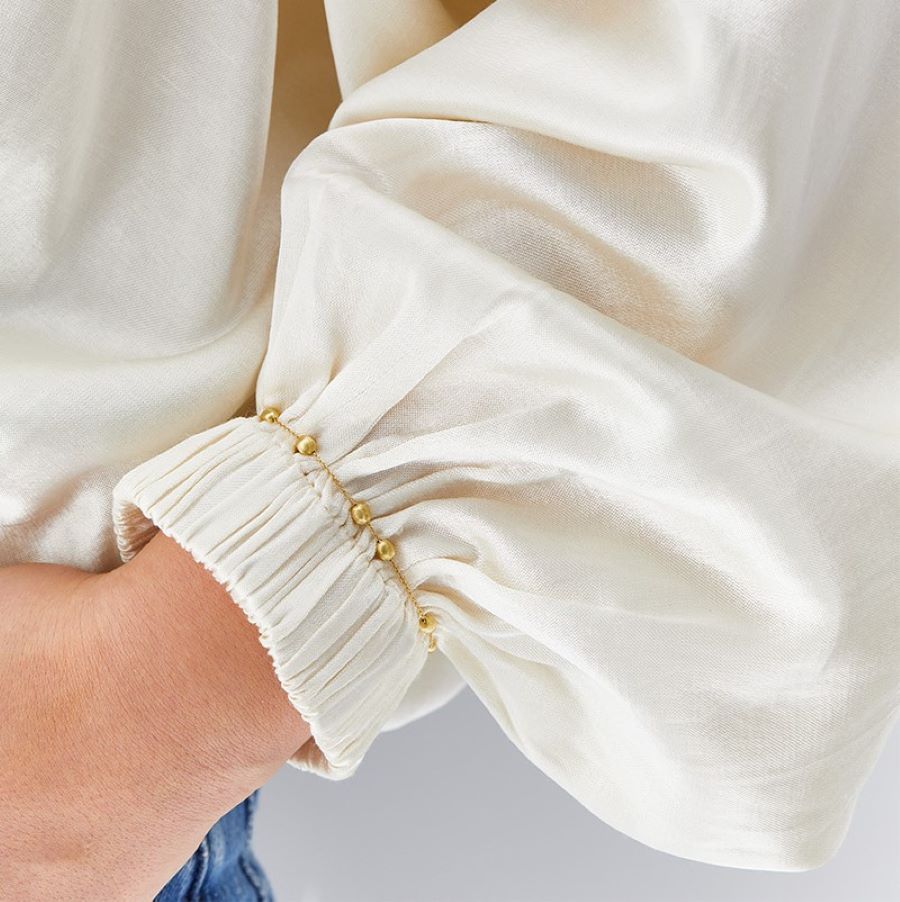 Bracciale Soffio con Boules in Oro 18kt Incise a Mano