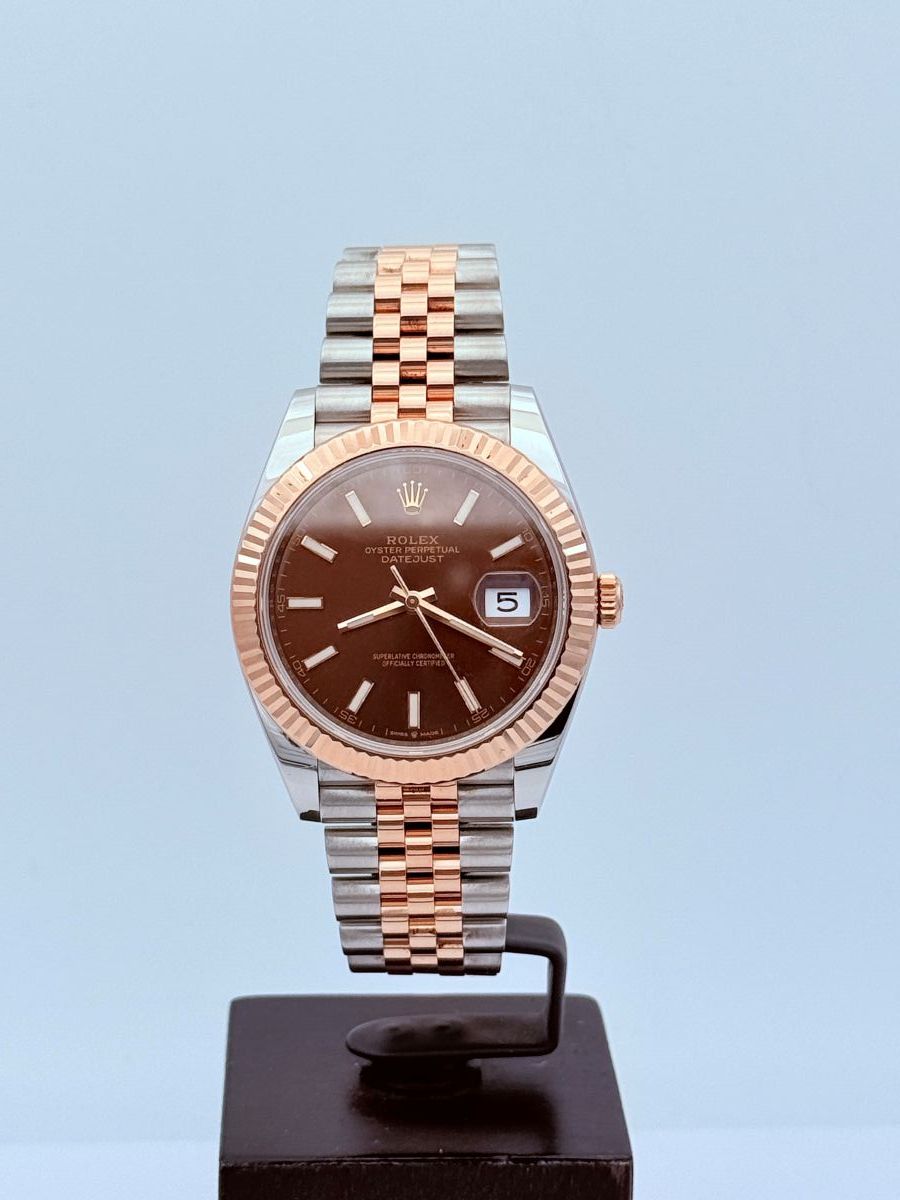 Rolex Datejust 41 Oyster Perpetual Everose Rolesor con Quadrante Chocolate