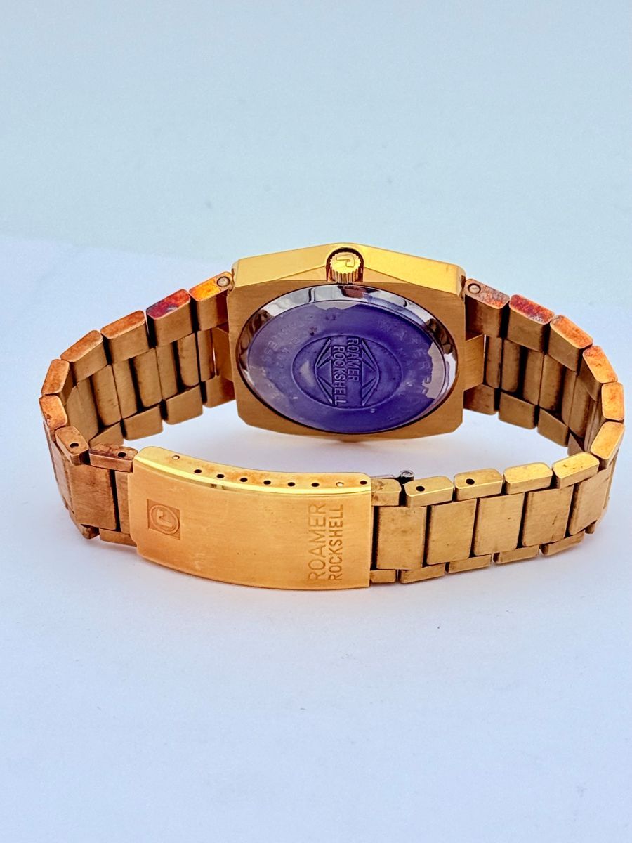 Roamer Rockshell Mark I Automatico Placcato Oro NOS Nuovo