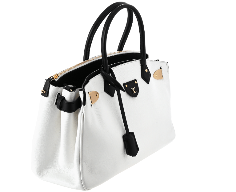 Borsa Louis Vuitton All Set MM in Pelle di Vitello Nera e Bianca, NOS
