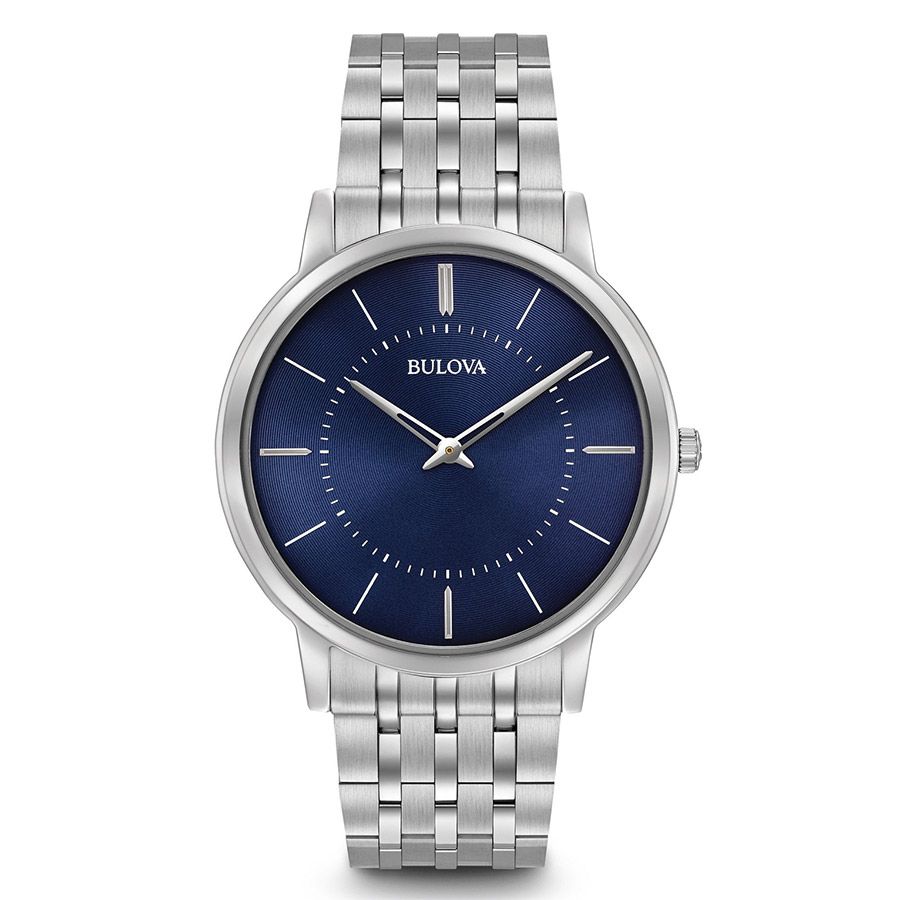 Bulova Orologio Uomo Classic Ultra-Slim Solo Tempo Blu 96A188