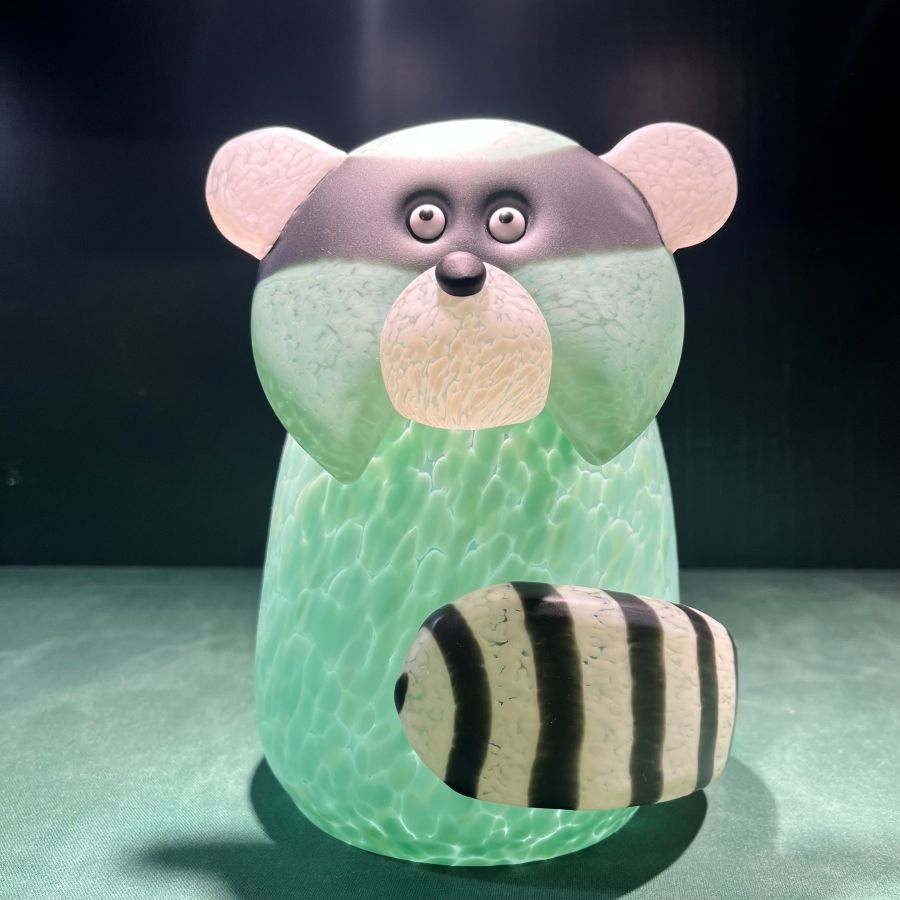 Vaso 'Bandito Small' di Borowski Glass Studio in Vetro Soffiato Verde Chiaro