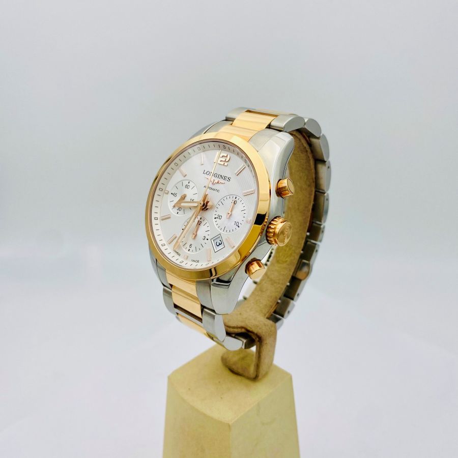 Longines Conquest Classic Cronografo Automatico Acciaio e Oro Rosa