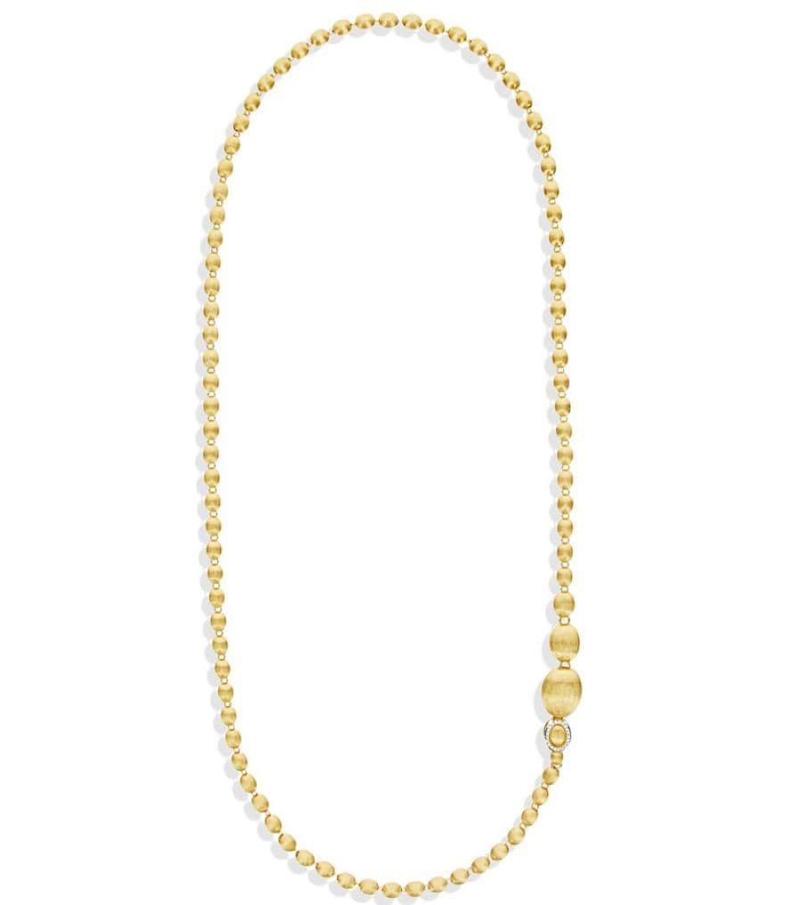 Collana Iconica Ivy Convertibile con Boules in Oro Incise a Mano e Diamanti (Corta)