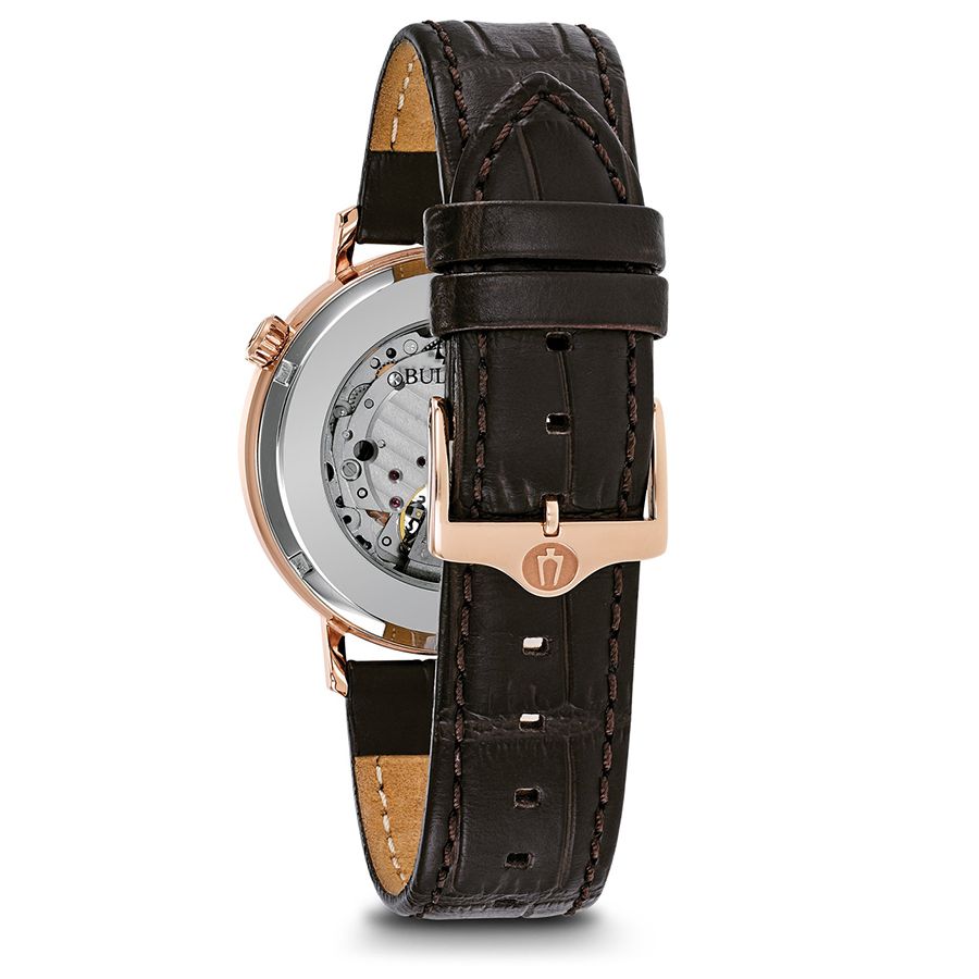 Orologio da Uomo Bulova Classic Aerojet Automatico con Cinturino in Pelle Marrone 97A136