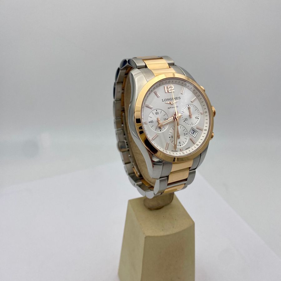 Longines Conquest Classic Cronografo Automatico Acciaio e Oro Rosa