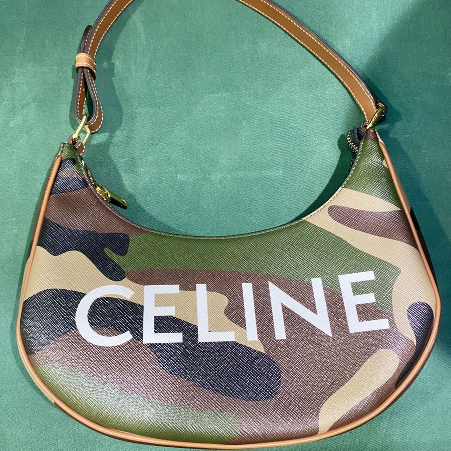 Borsa a Spalla CELINE AVA BAG in Tela Triomphe e Pelle di Vitello - Ottime Condizioni