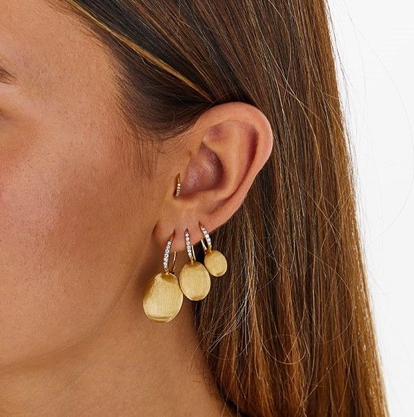 Orecchini Ciliegine Piccoli in Oro Bianco 18k e Diamanti Naturali