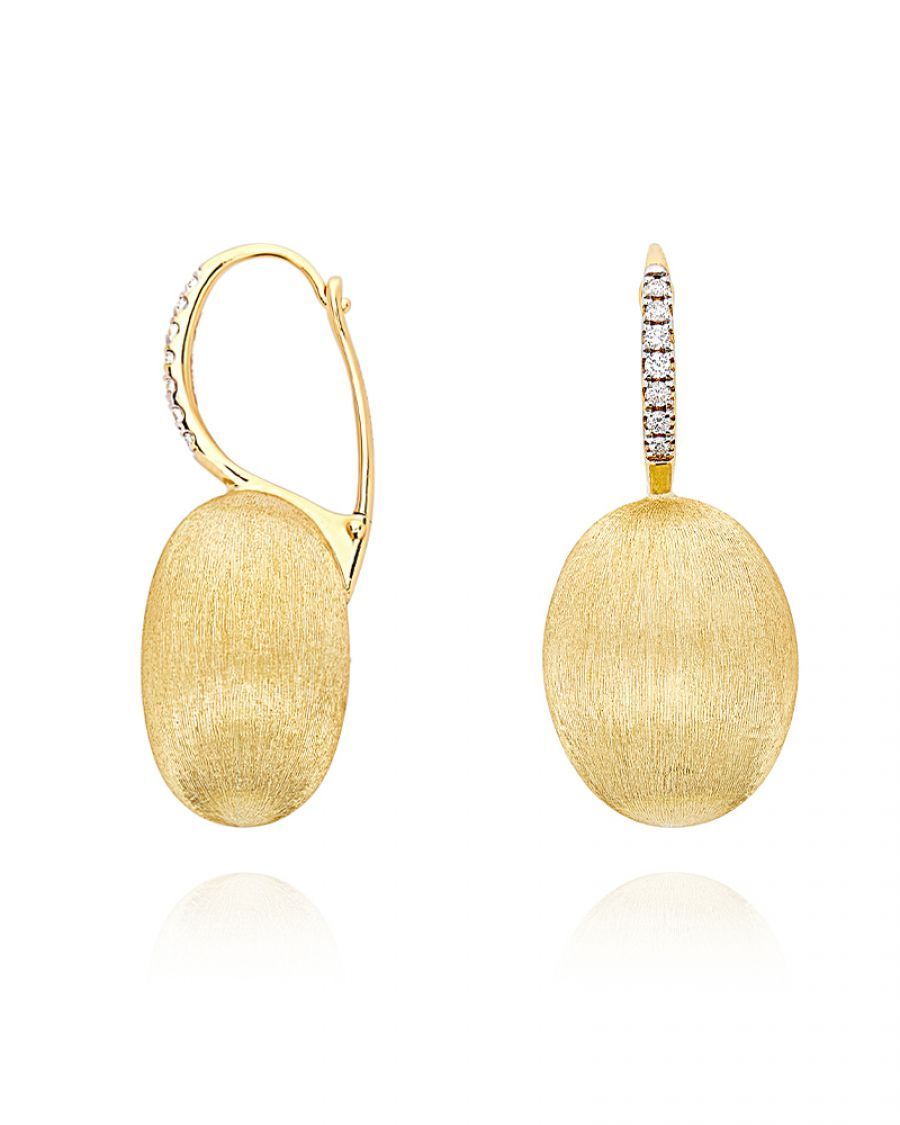 Orecchini Ciliegine Piccoli in Oro Bianco 18k e Diamanti Naturali