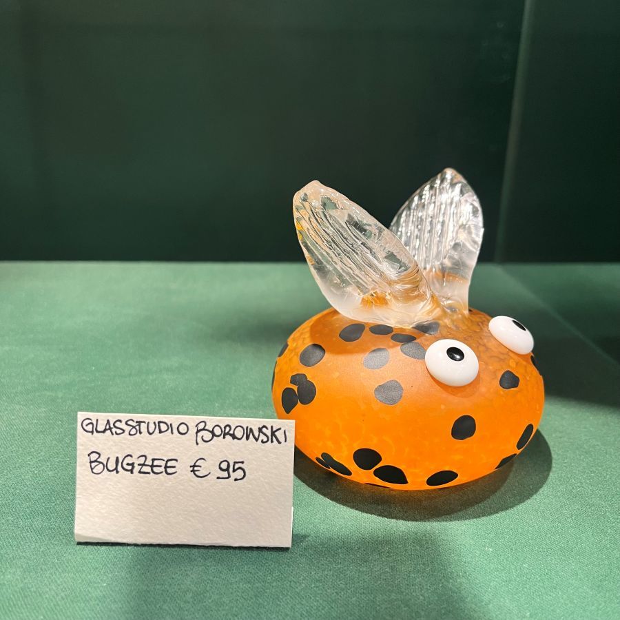 Scultura d'Arte in Vetro Borowski "Bugzee" Edizione 15-95 ARANCIONE