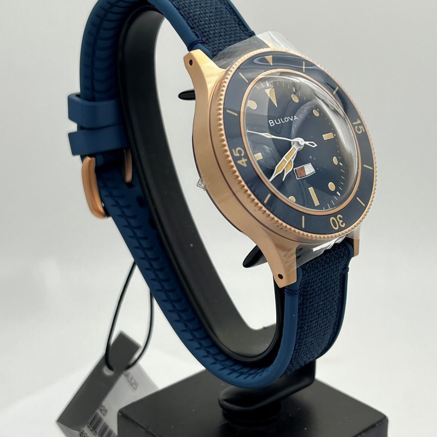 Bulova Mil Ships Edizione Speciale 150° Anniversario Automatico Quadrante Blu Orologio 98A325