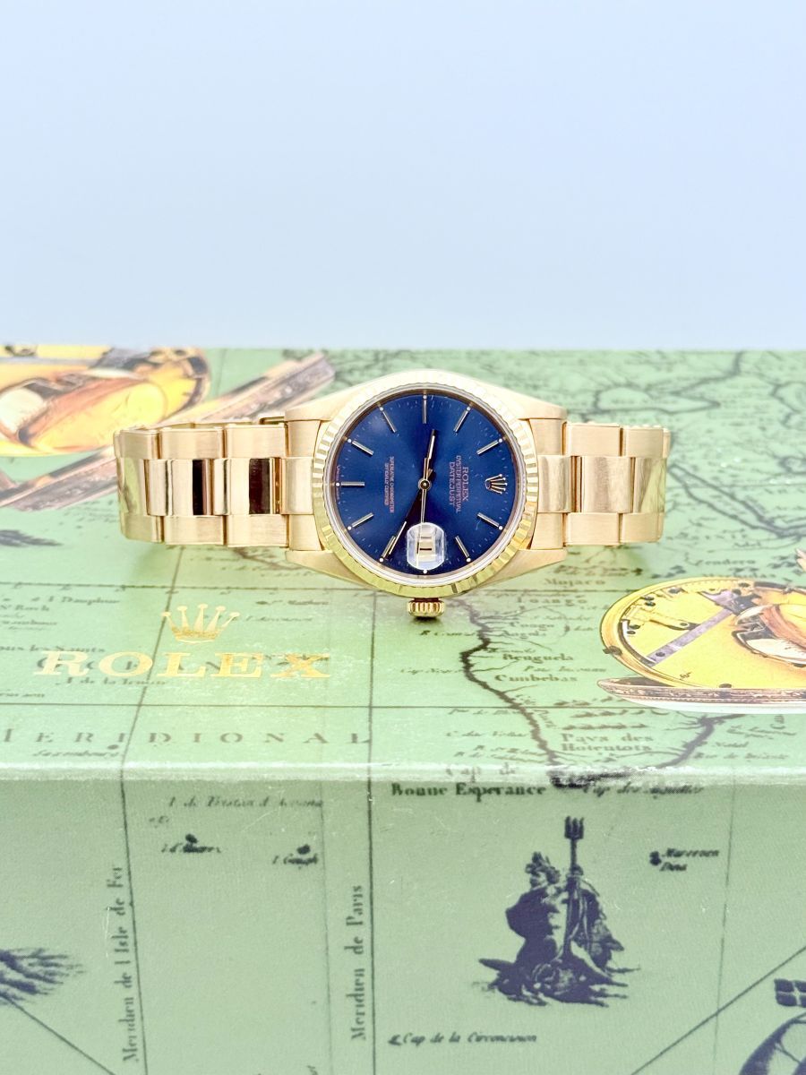 Rolex Datejust 16238 in oro giallo 18ct con bracciale Jubilee e quadrante blu