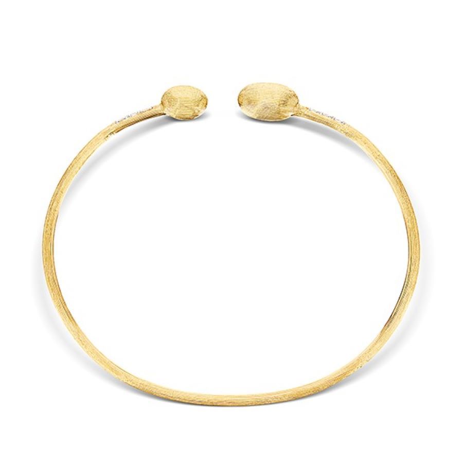 Bracciale a Schiava Dancing Elite inciso a mano in oro bianco 18k e diamanti
