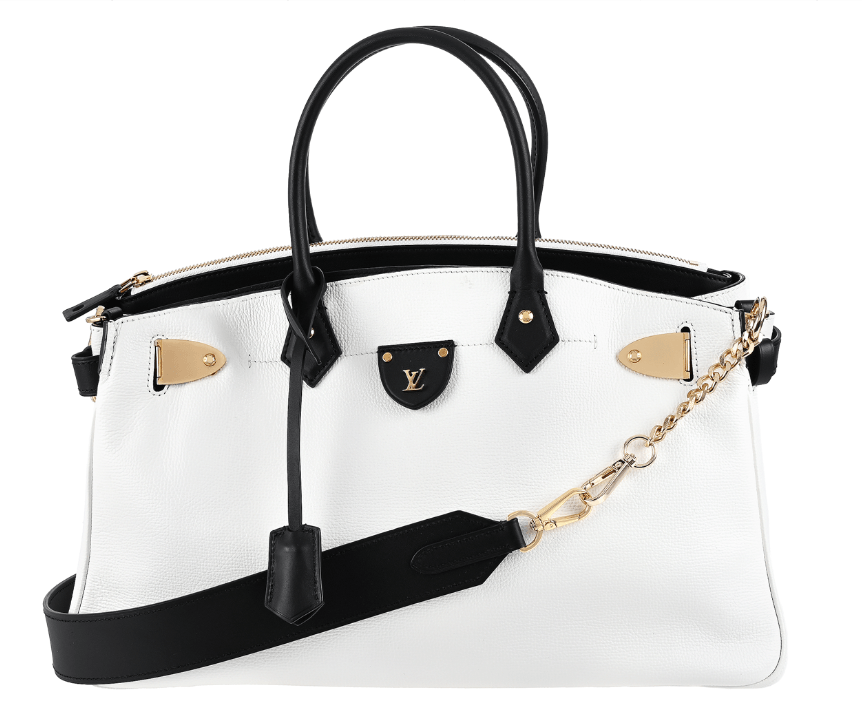 Borsa Louis Vuitton All Set MM in Pelle di Vitello Nera e Bianca, NOS