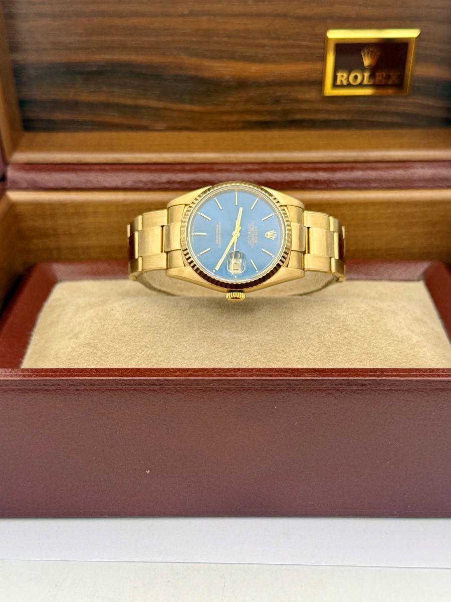 Rolex Datejust 16238 in oro giallo 18ct con bracciale Jubilee e quadrante blu