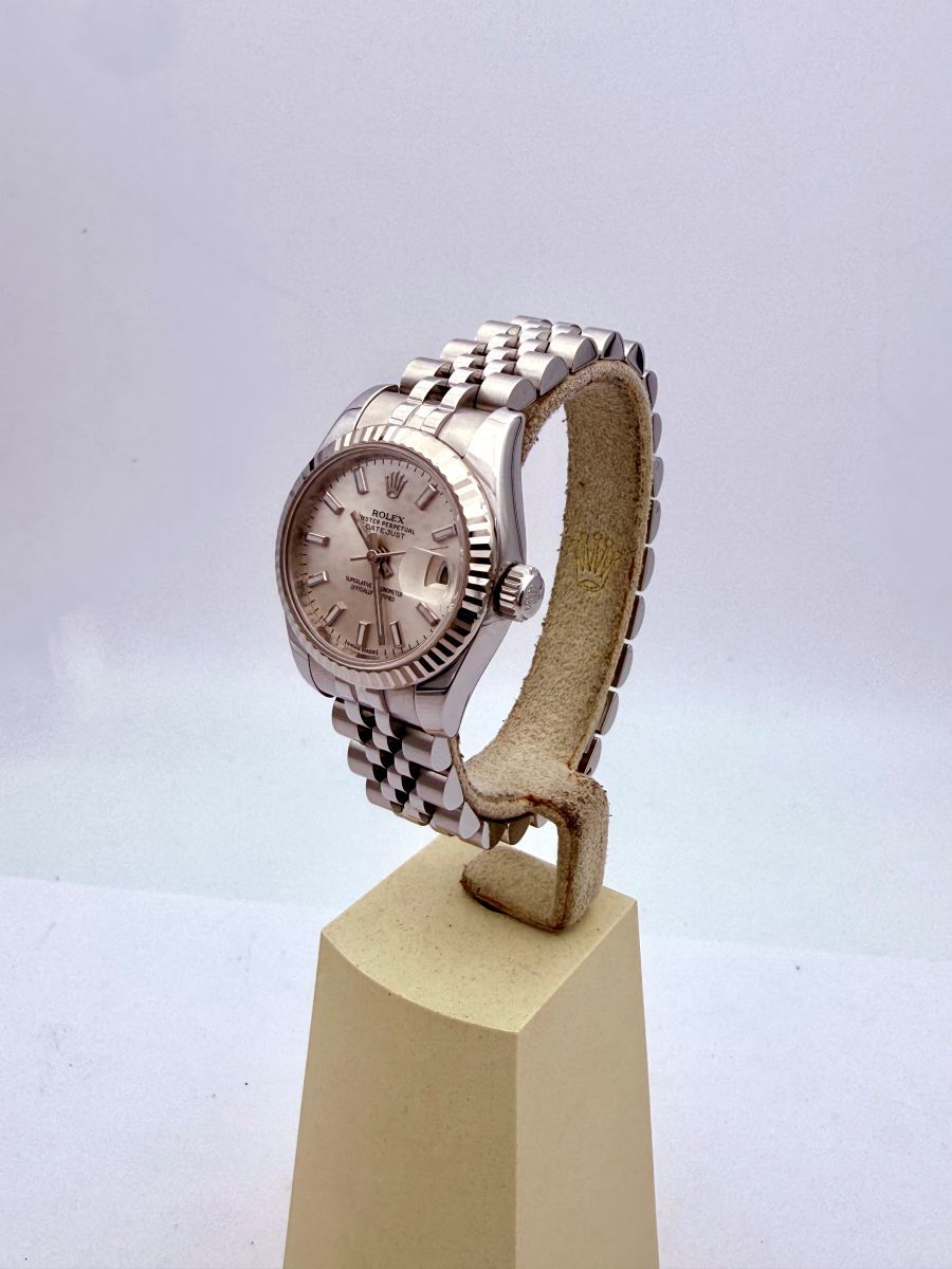 Rolex Lady-Datejust 179174 con quadrante grigio a indici, anno 2012