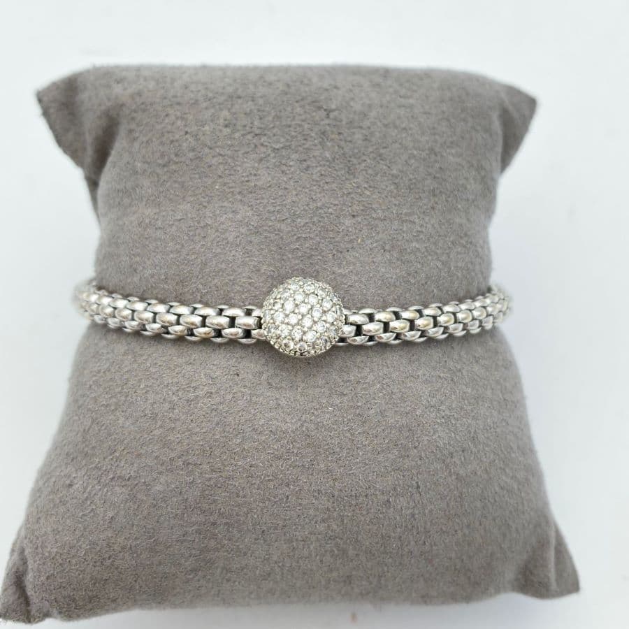 Bracciale Elasticizzato Fope Flexi'it in Oro 18kt con Pavé di Diamanti 0,41ct
