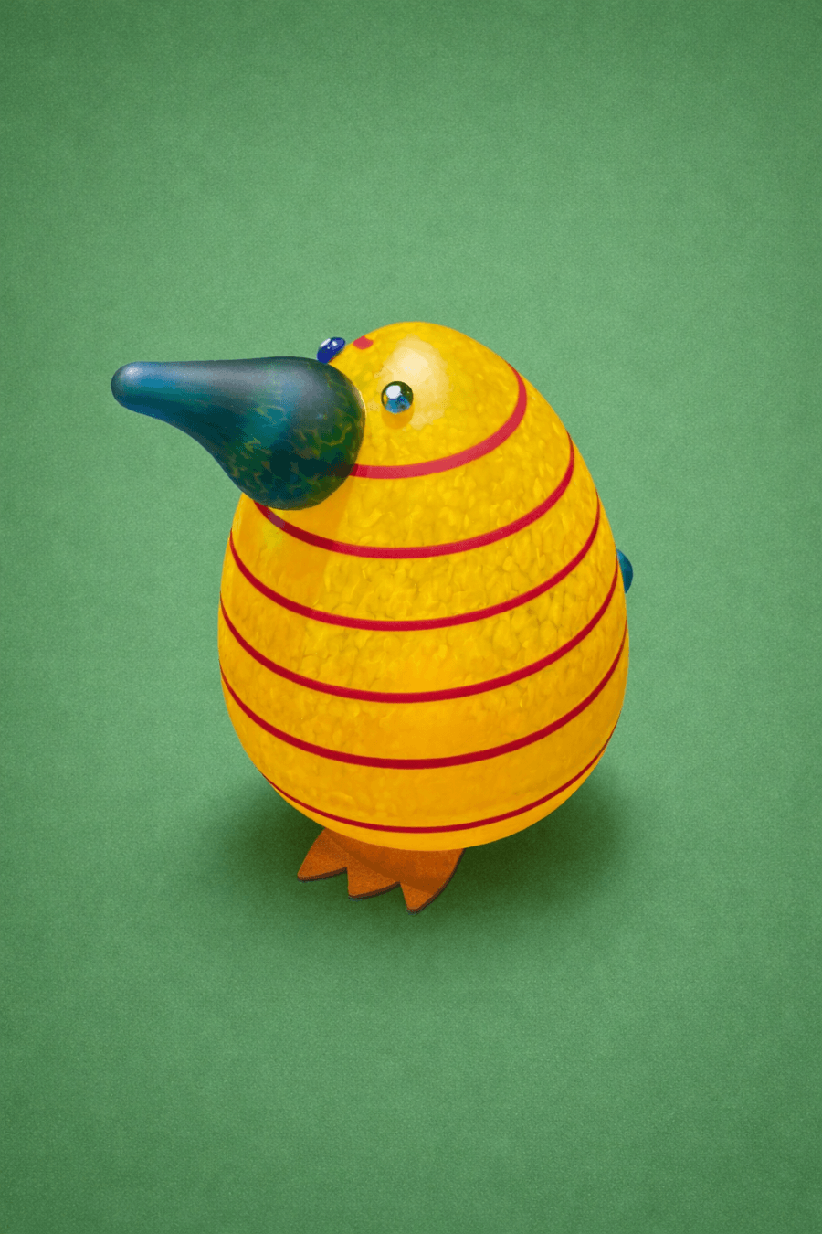 Borowski KIWI EGG - Fermacarte in vetro soffiato, giallo