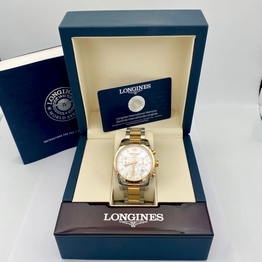 Longines Conquest Classic Cronografo Automatico Acciaio e Oro Rosa