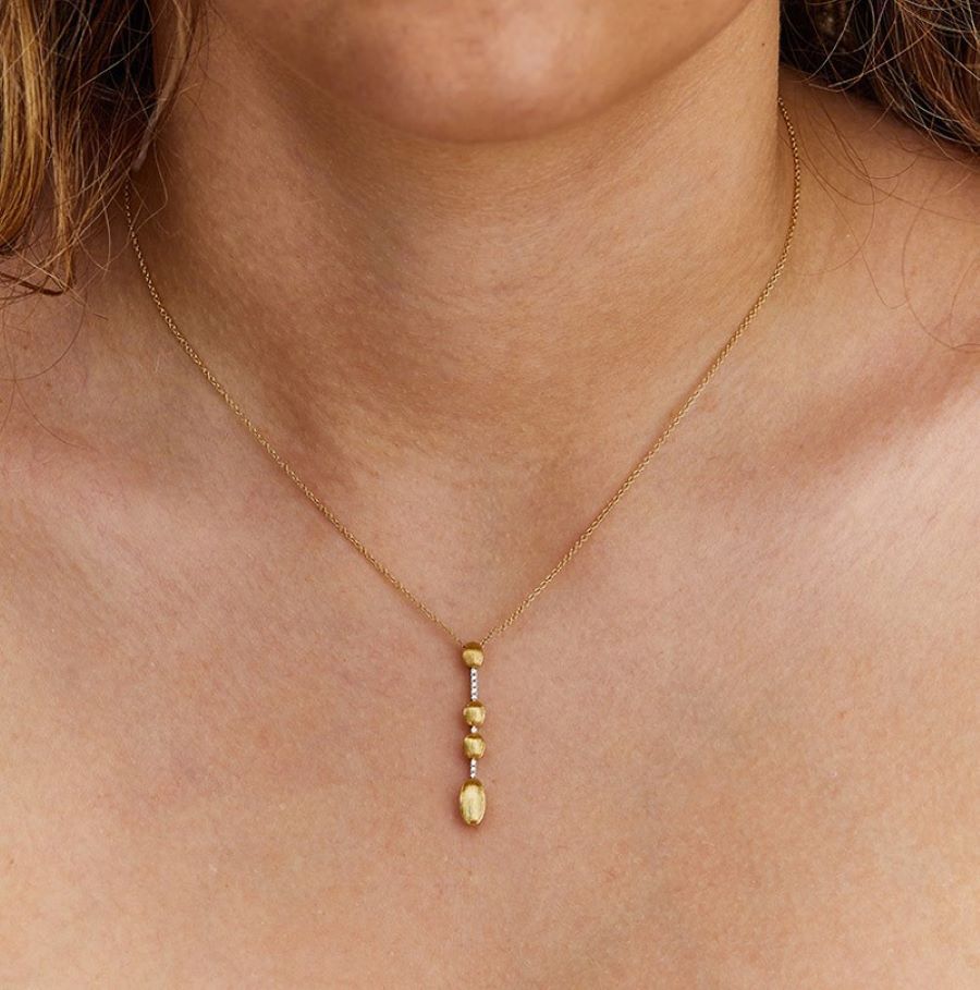Collana "Dancing Élite" con Ciondolo Contemporaneo in Oro e Diamanti