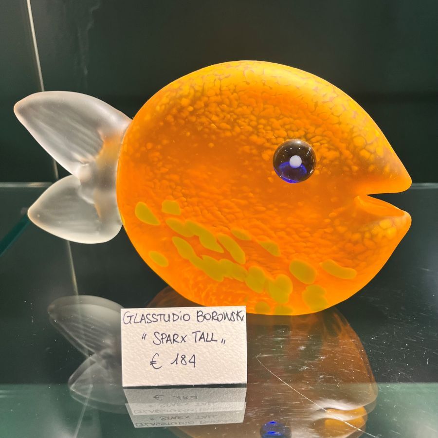 Scultura in Vetro 'Sparx Tall' Borowski Glass Studio - Pesce Tropicale Decorativo