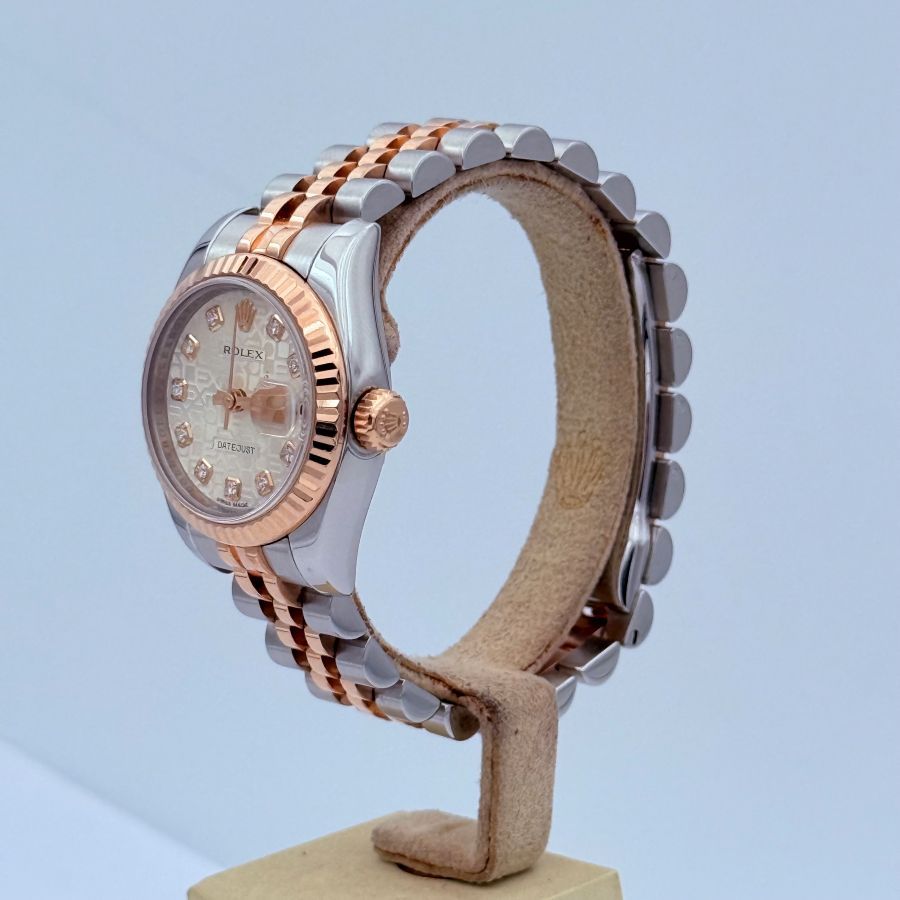 Rolex Lady-Datejust 26 Everose Rolesor Quadrante con Diamanti Full set