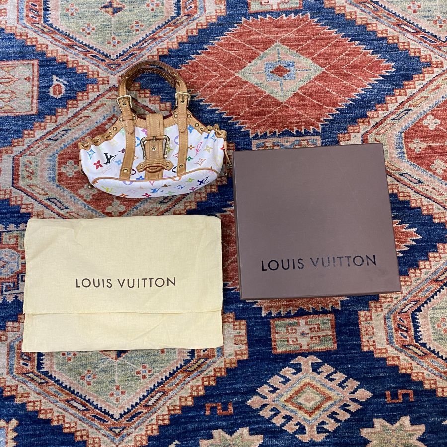 Borsa Louis Vuitton Theda PM Edizione Murakami Monogram Multicolore Bianca