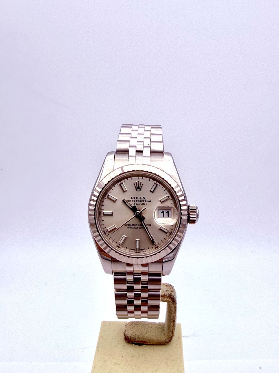 Rolex Lady-Datejust 179174 con quadrante grigio a indici, anno 2012
