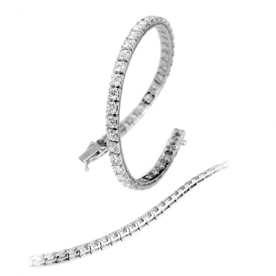 Bracciale Tennis in Oro Bianco 18k con Diamanti a Taglio Brillante (1.00 Ct.)