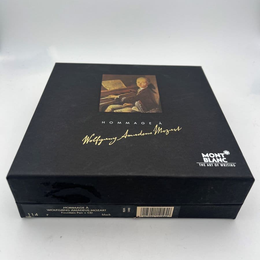Montblanc Meisterstück Mozart Penna Stilografica Edizione Speciale in Resina Nera e Dettagli Dorati - Full Set NOS
