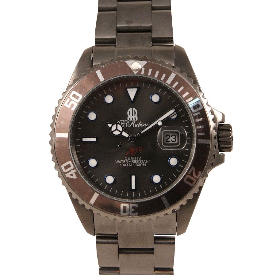 Orologio Sportivo RRubini GMaster 70° Acciaio Brunito 40mm