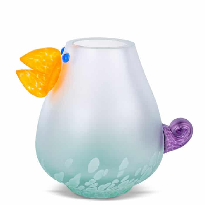 Vaso in Vetro Chicko di Borowski Studio - Design Artistico a Forma di Pollo