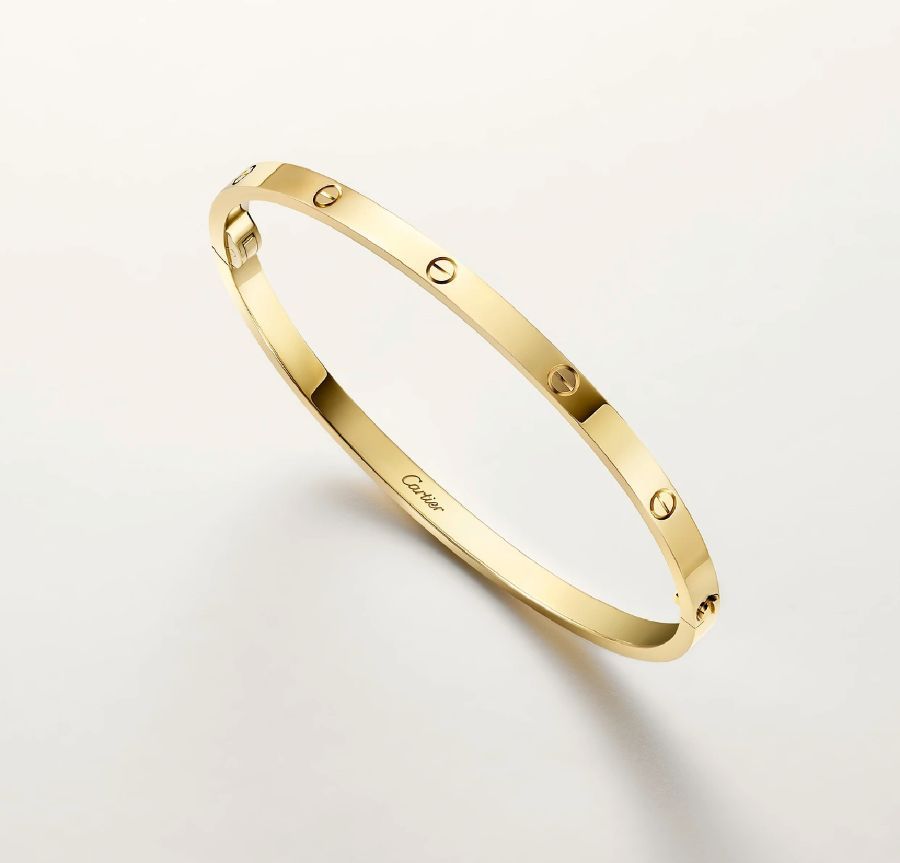Bracciale Cartier LOVE Piccolo in Oro Giallo 18kt, Misura 17, Pari al Nuovo (Anno 2019)