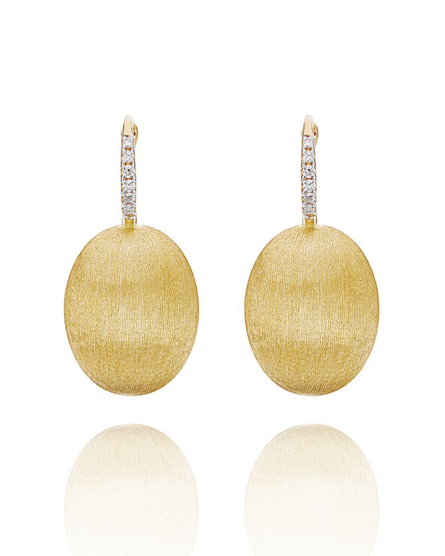 Orecchini Ciliegine Piccoli in Oro Bianco 18k e Diamanti Naturali