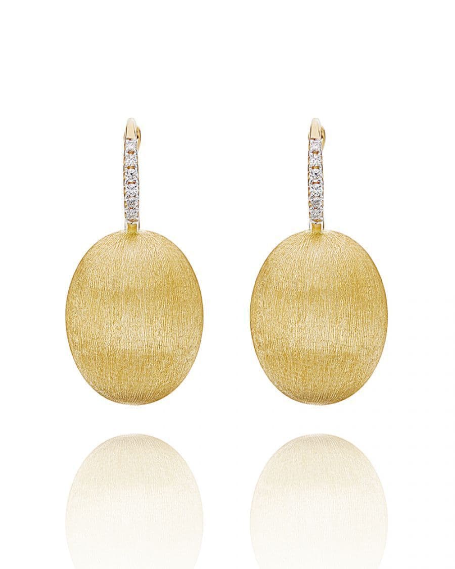 Orecchini Ciliegine Piccoli in Oro Bianco 18k e Diamanti Naturali