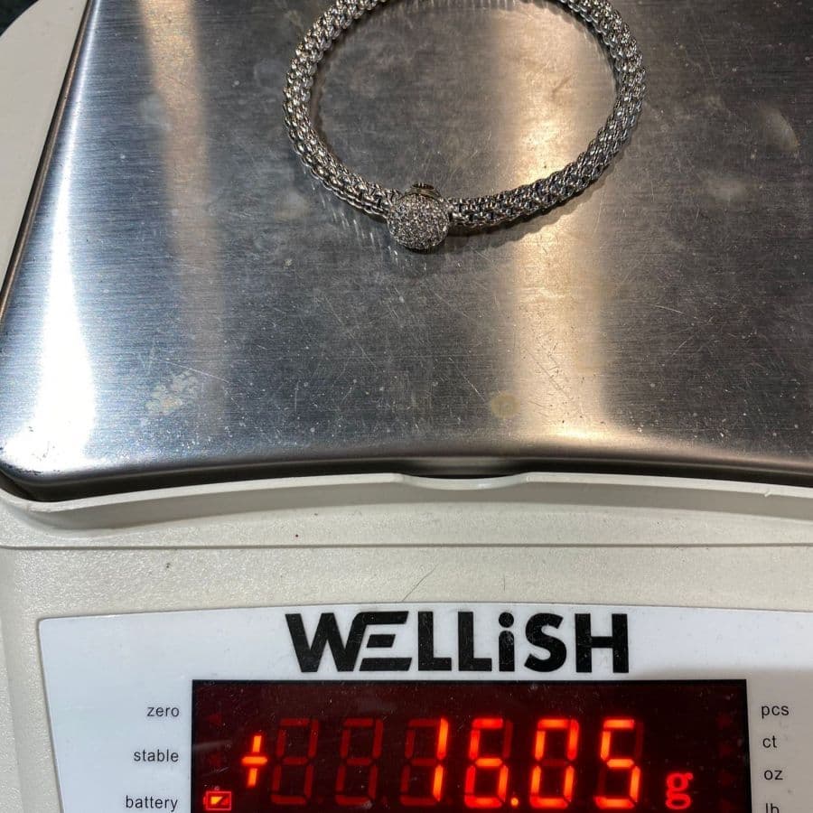 Bracciale Elasticizzato Fope Flexi'it in Oro 18kt con Pavé di Diamanti 0,41ct