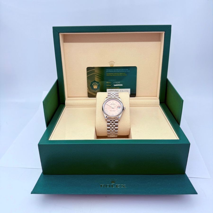 Rolex Datejust 31 Oystersteel Quadrante Rosa con Numeri Romani