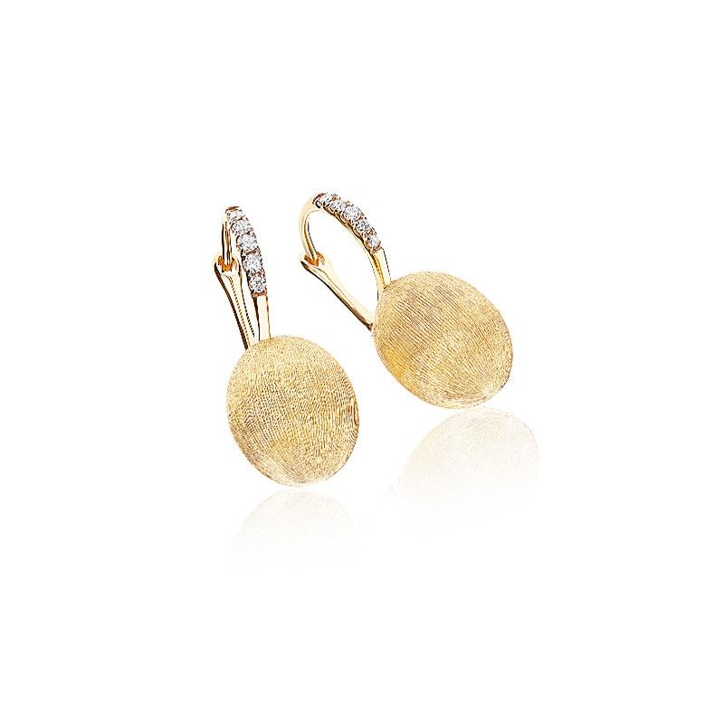 Orecchini Baby Ciliegine in Oro Giallo 18k con Diamanti Naturali