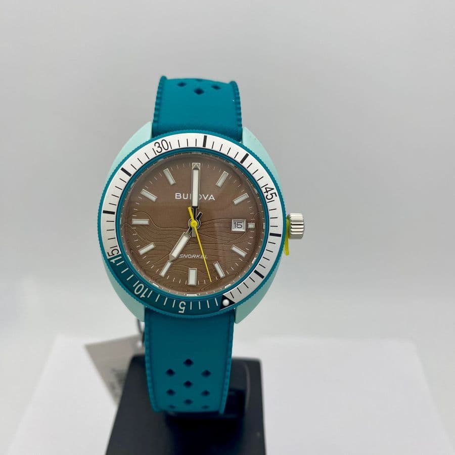 Bulova Snorkel Sea Turtle Ibrida Ceramica Quadrante Marrone