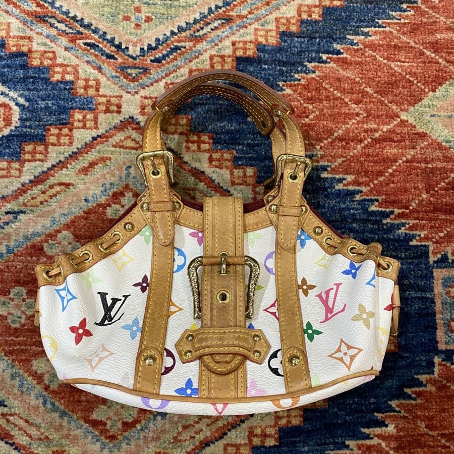 Borsa Louis Vuitton Theda PM Edizione Murakami Monogram Multicolore Bianca