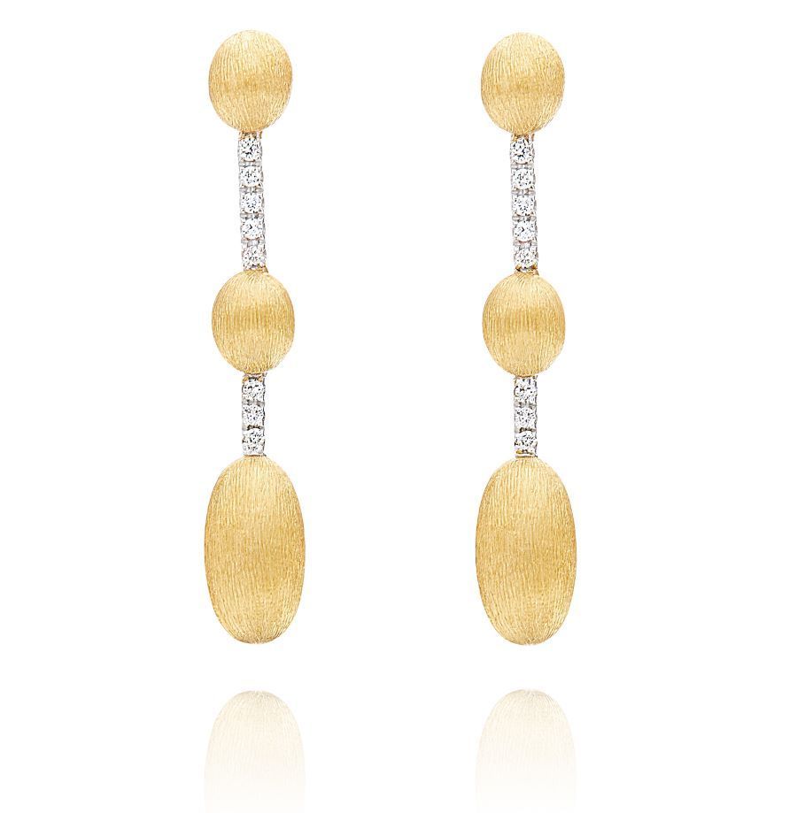 Orecchini Ciliegine Piccoli in Oro Bianco 18k e Diamanti Naturali