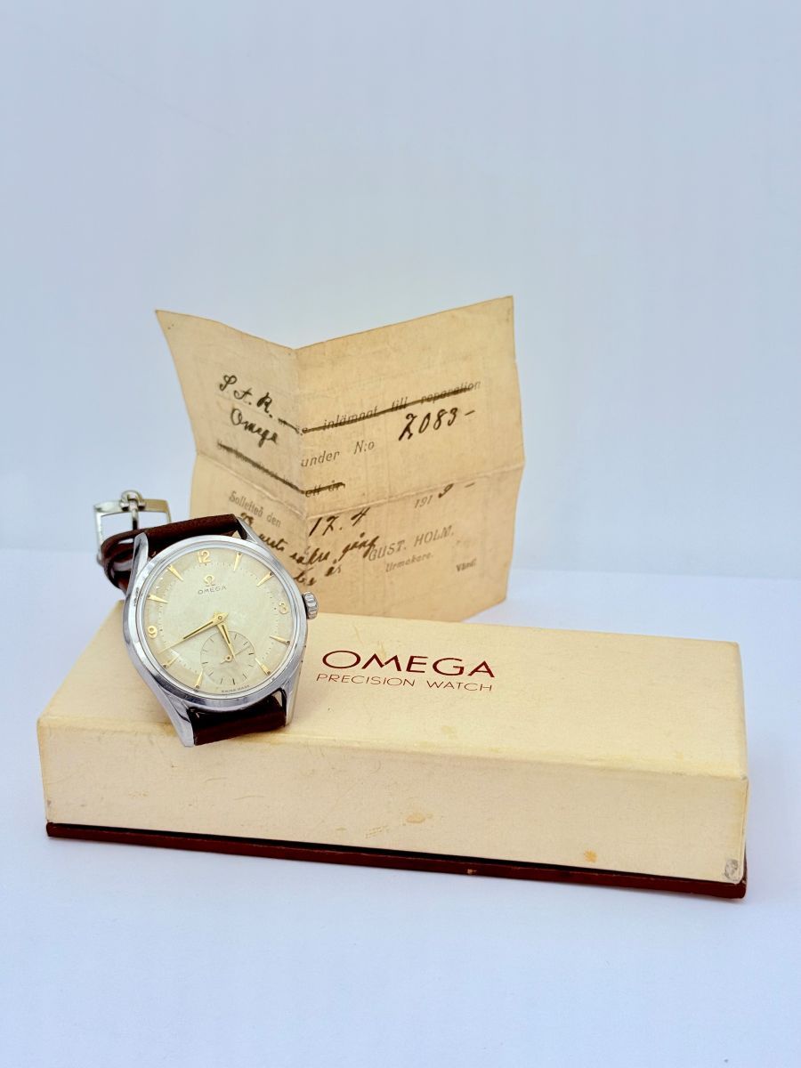 Omega 'Bullseye' Cronografo Manuale Cal. 266 Acciaio Ref. CK 2791-1 con il certificato originale di acquisto