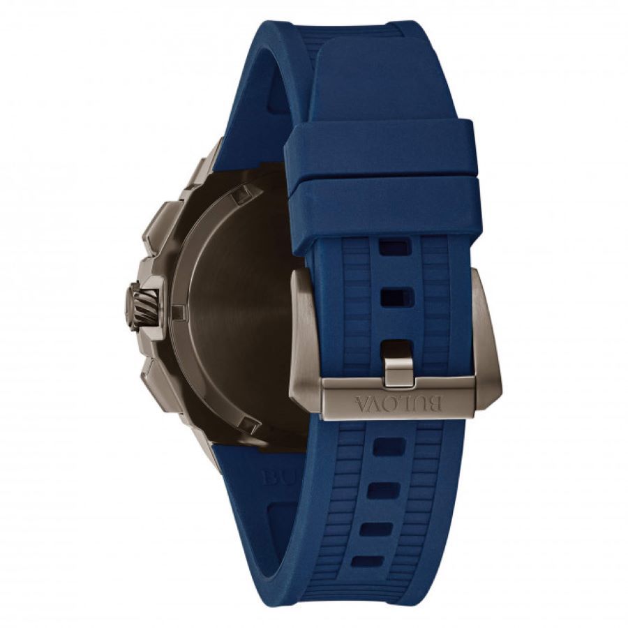 Bulova Precisionist Series X Cronografo Quadrante Blu Cinturino Gomma Uomo 98B357