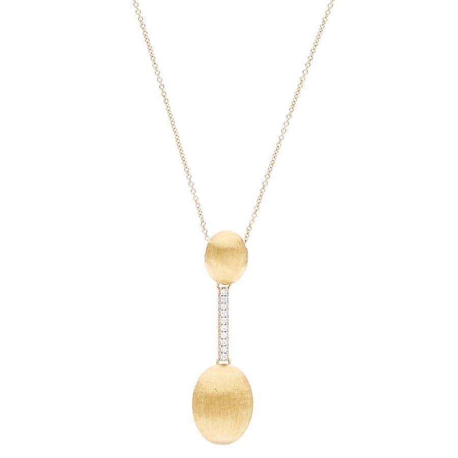Collana "Dancing Élite" con Ciondolo Elegante in Oro Bianco 18k e Diamanti Naturali