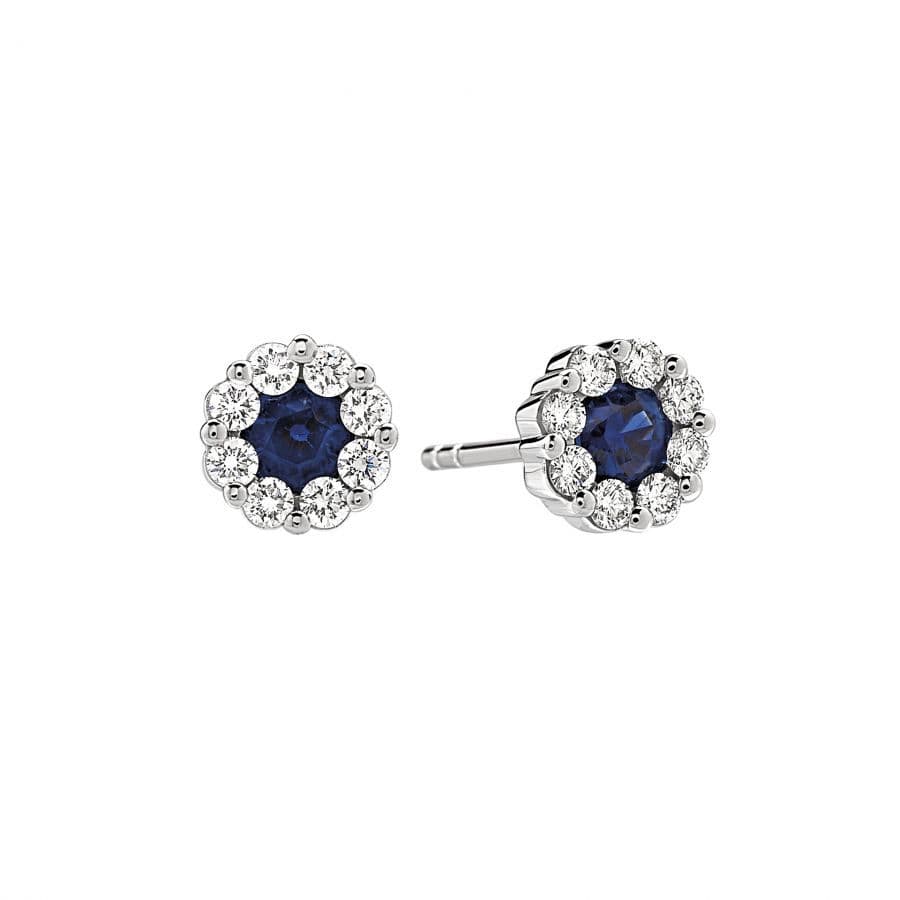 Giorgio Visconti 18k White Gold Earrings with Sapphires and Diamonds
