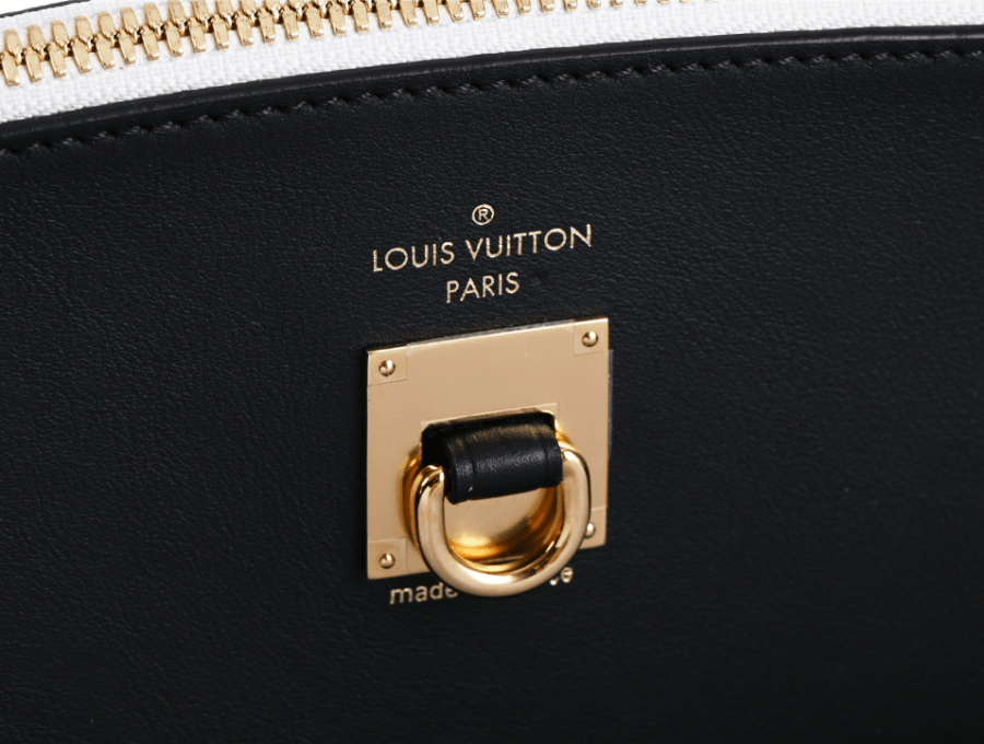 Borsa Louis Vuitton All Set MM in Pelle di Vitello Nera e Bianca, NOS