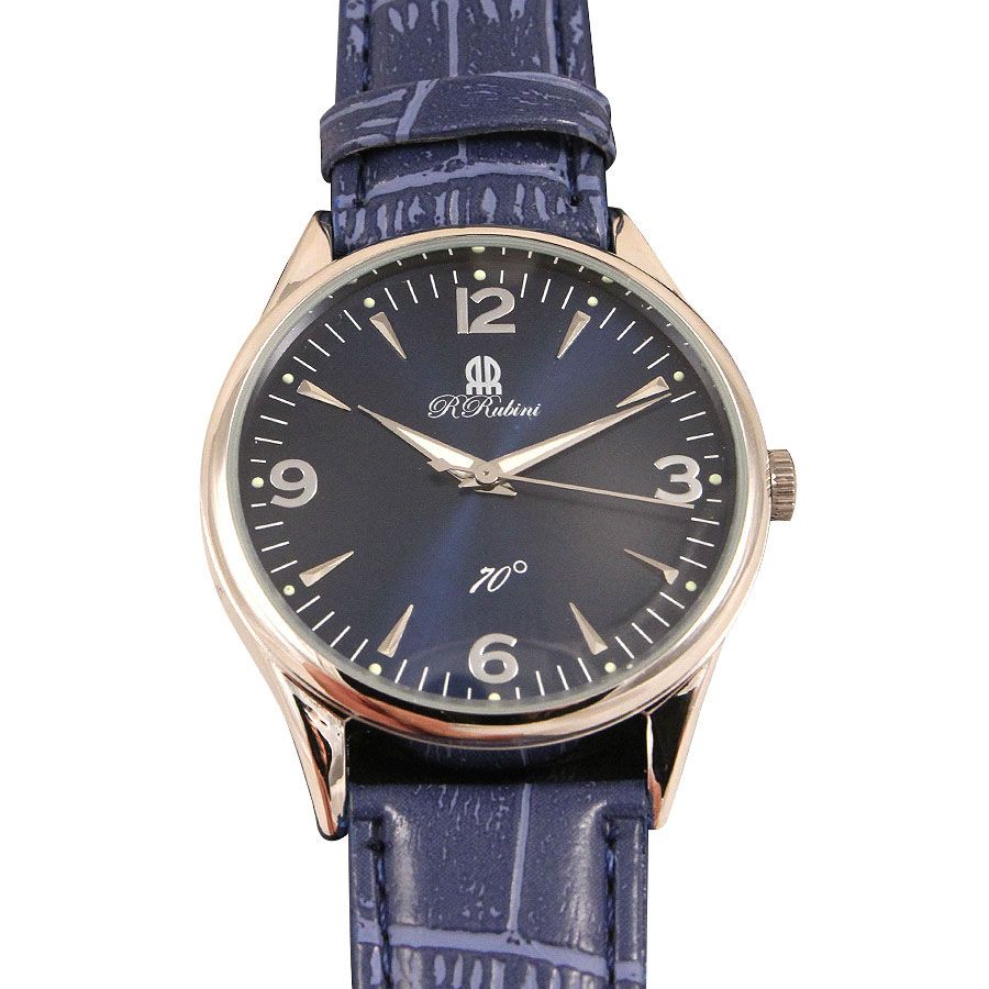 Orologio RRubini Classic Eco con Cinturino in Pelle Blu 41mm